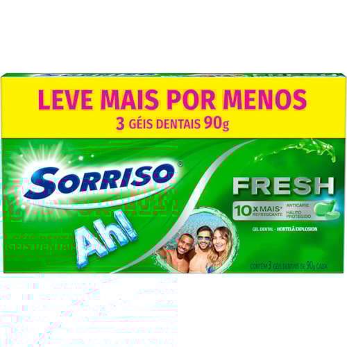 Creme Dental Sorriso Fresh Hortelã Explosion 3x90g