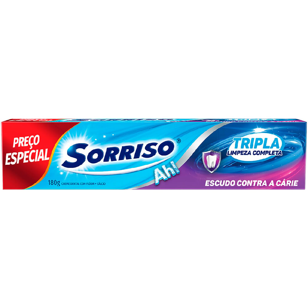 Creme Dental Sorriso Tripla Limpeza Completa 180g - Destro