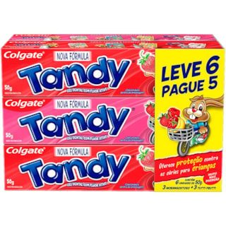 Creme Dental Tandy Morango/Tutti Frutti Leve 6Un Pague 5Un