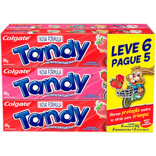Creme Dental Tandy Morango/Tutti Frutti Leve 6Un Pague 5Un - Destro