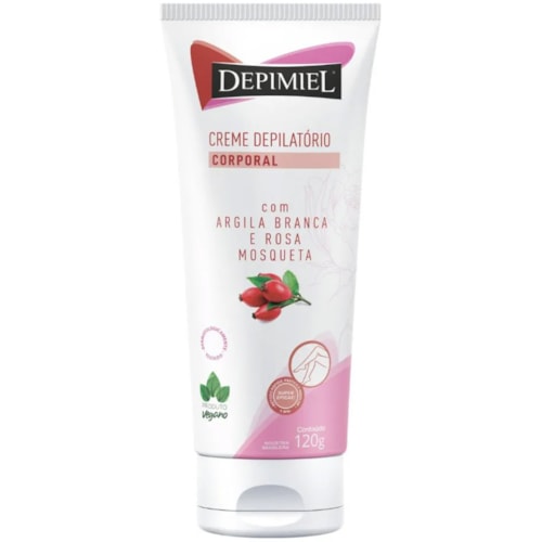 Creme Depilatório Depimiel Argila Branca e Rosa Mosqueta 120g