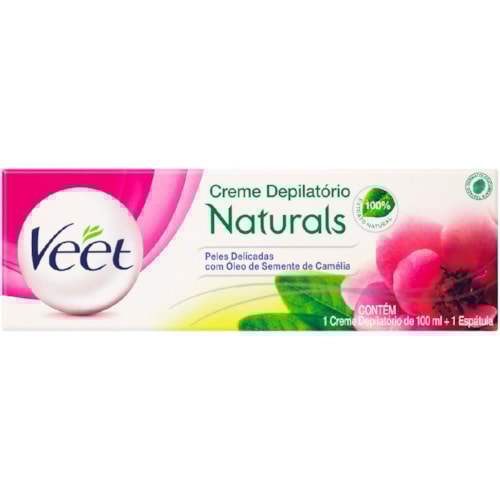 Creme Depilatório Veet Naturals Peles Delicadas Camélia 100ml