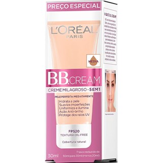 Creme Facial BB Cream L'Oréal Médio 30ml
