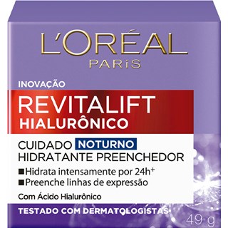 Creme Facial L'Oréal Paris Revitalift Hialurônico Noite 49g