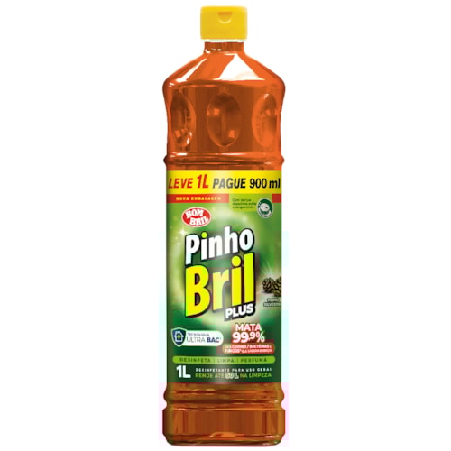 Desinfetante Líquido Pinho Bril Pinho Silvestre Leve 1L Pague 900ml