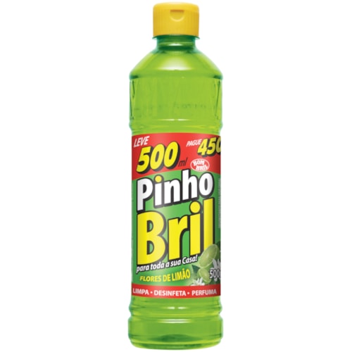 Desinfetante Pinho Bril Líquido Flor de Limão Leve 500 Pague 450ml