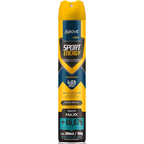 Desodorante Above Man Maxx Sport Energy Aerossol 250ml