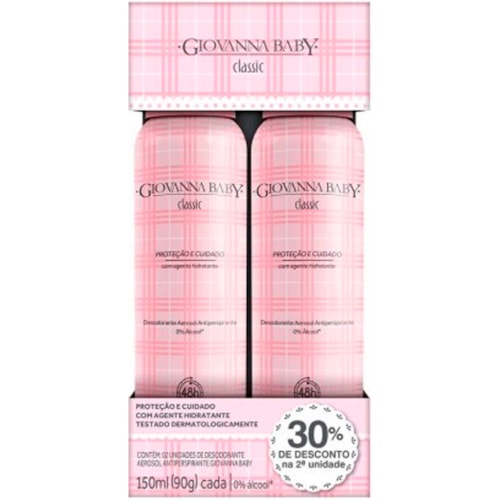 Desodorante Feminino Giovanna Baby Aerossol Classic 2x150ml Promociona