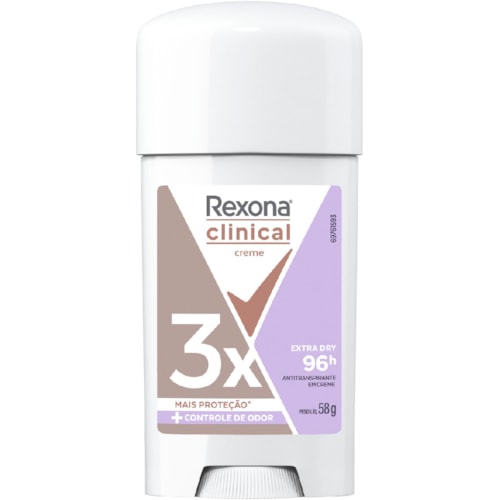 Desodorante Feminino Rexona Clinical Extra Dry Creme 58g