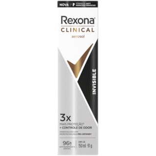 Desodorante Feminino Rexona Clinical Invisible Aerossol 150ml