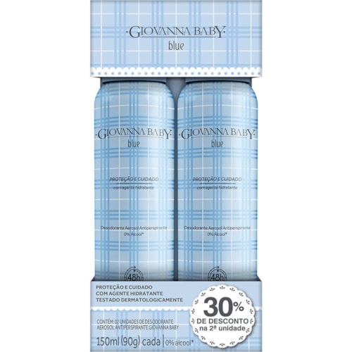 Desodorante Giovanna Baby Blue Aerossol 2x150ml