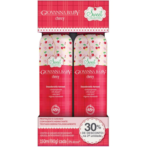 Desodorante Giovanna Baby Cherry Aerossol 2Un 150ml