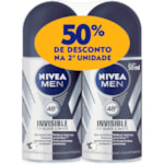 Desodorante Masculino Nivea Invisible Black&White Rollon 2x50ml Promo
