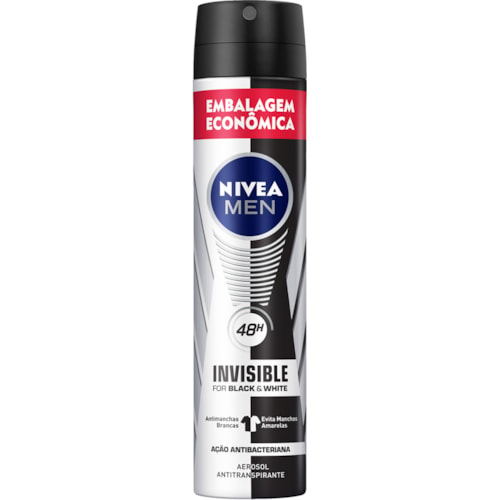 Desodorante Nivea Aerossol Masculino Black&White Invisible 200ml