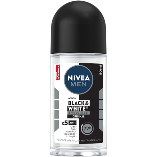 Desodorante Nivea Men Roll On Invisible Black & White 50ml