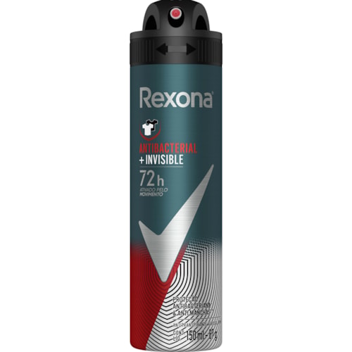 Desodorante Rexona Masculino Antibacteriano Invisible Aerossol 150ml