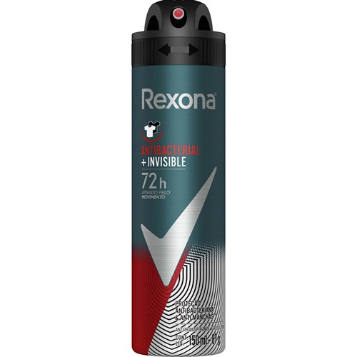 Desodorante Rexona Masculino Antibacteriano Invisible Aerossol 90g