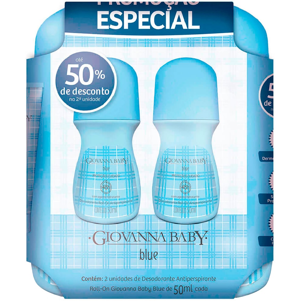 Desodorante Roll on Giovanna Baby Blue 2x50ml Promocional - Destro