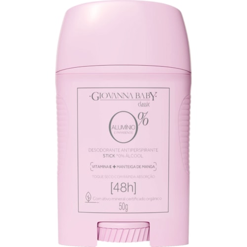 Desodorante Stick Giovanna Baby 0 Alumínio Antiperspirante Classic 50g