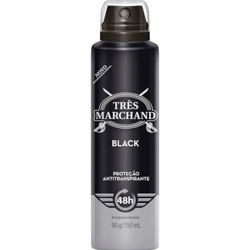 Desodorante Très Marchand Black Aerossol 150ml