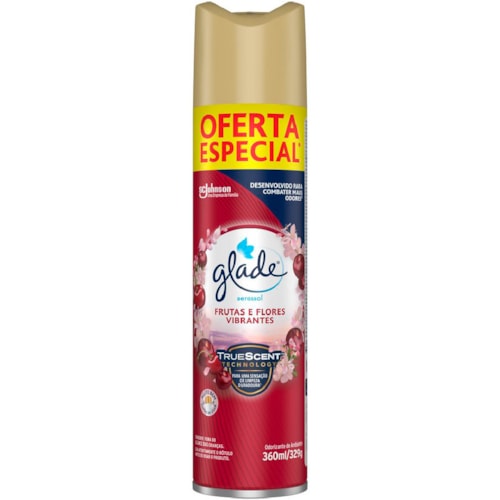 Desodorizador Glade Aerossol Frutas e Flores Vibrantes 360ml Oferta Es