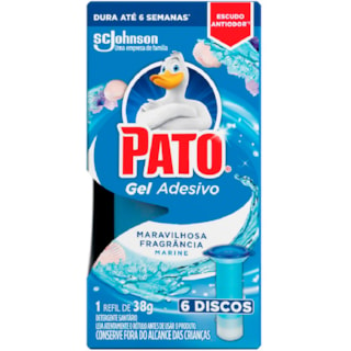 Desodorizador Sanitário Pato Gel Adesivo Marine Refil 6 Discos