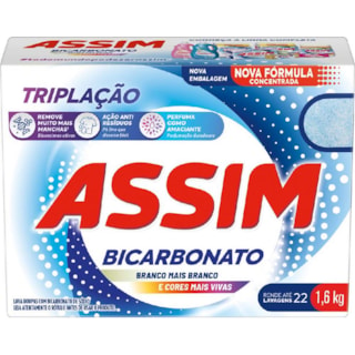 Detergente em Pó Assim Tripla Ação Cartucho 1,6kg