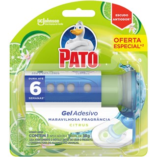 Detergente Sanitário Gel Pato Cítrus Adesivo Com Aplicador 6 Discos Re