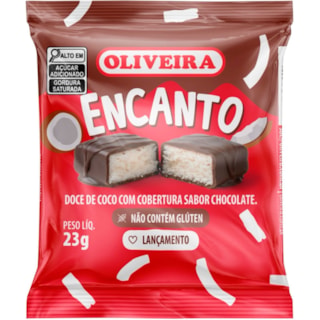 Doce de Coco Oliveira Encanto Cobertura de Chocolate 23g