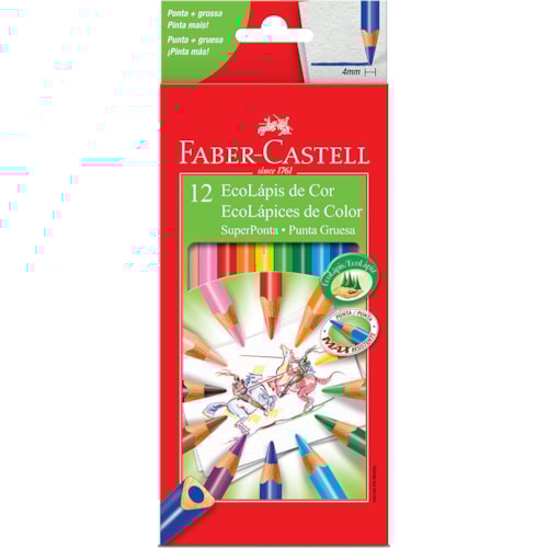 Ecolápis Lápis da Faber-Castell Super Soft 12 Cores