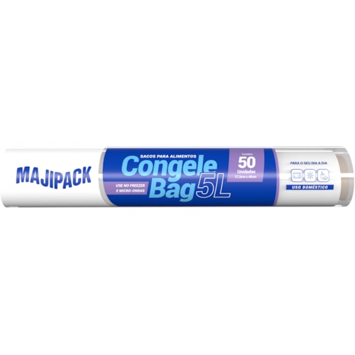 Embalagem de Freezer Majipack Congela Bag Rolo 5L 50Un