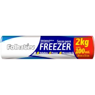 Embalagens Plásticas Folhalev Para Freezer 2Kg 100Un