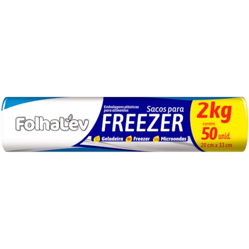Embalagens Plásticas Folhalev Para Freezer 2Kg 50Un