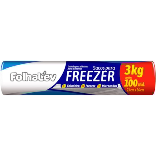 Embalagens Plásticas Folhalev Para Freezer 3Kg 100Un