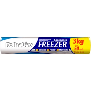 Embalagens Plásticas Folhalev Para Freezer 3Kg 50Un