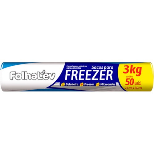 Embalagens Plásticas Folhalev Para Freezer 3Kg 50Un