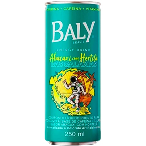 Energético Baly Sabor Abacaxi e Hortelã Lata 250ml