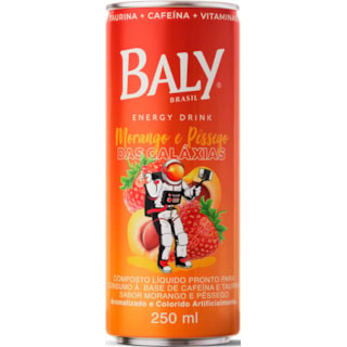 Energético Baly Sabor Morango e Pêssego Lata 250ml