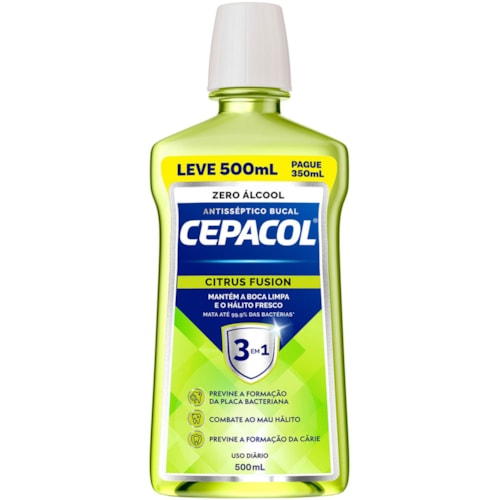 Enxaguante Bucal Cepacol Citrus Fusion Leve 500ml Pague 350ml