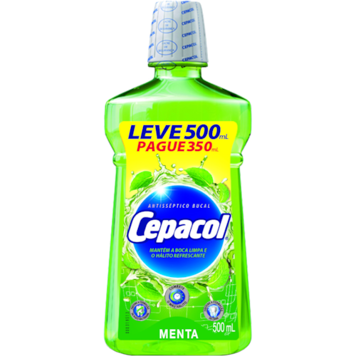 Enxaguante Bucal Cepacol Menta Leve 500ml Pague 350ml