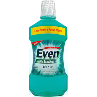 Enxaguante Bucal Even Menta Leve 500ml Pague 350ml