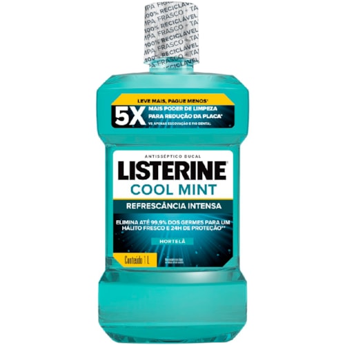 Enxaguante Bucal Listerine Cool Mint Refrescância Intensa 1L
