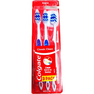Escova de Dente Colgate Classic Clean 3 unidades