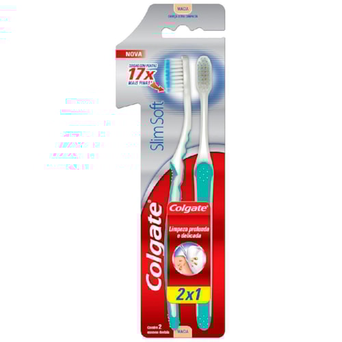 Escova de Dente Colgate Slim Soft Macia leve 2 pague 1