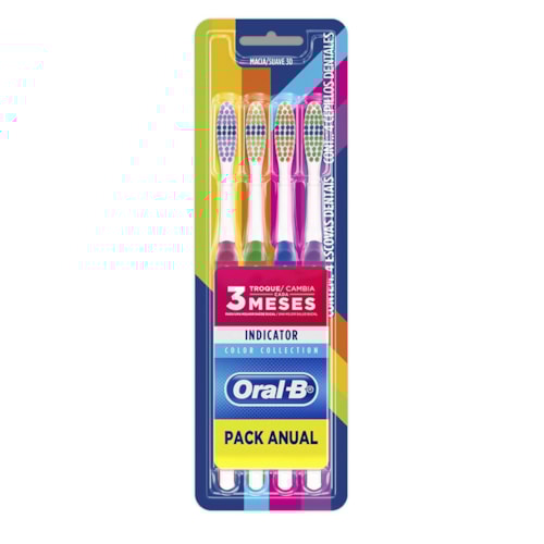 Escova de Dente Oral-B Indicador Color Collection 4Un