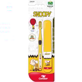 Escova de Dentes Condor Snoopy Macia Com Estojo