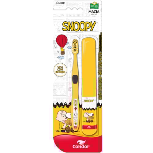Escova de Dentes Condor Snoopy Macia Com Estojo