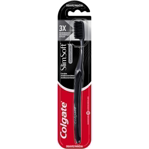 Escova Dental Colgate Slim Soft Carvão Cerdas Macias