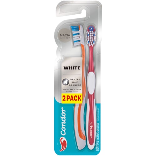 Escova Dental Condor White Clean Macia 2Un