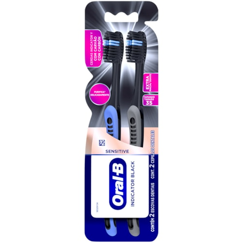 Escova Dental Oral B Indicator Black Sensitive Extra Macia 2Un